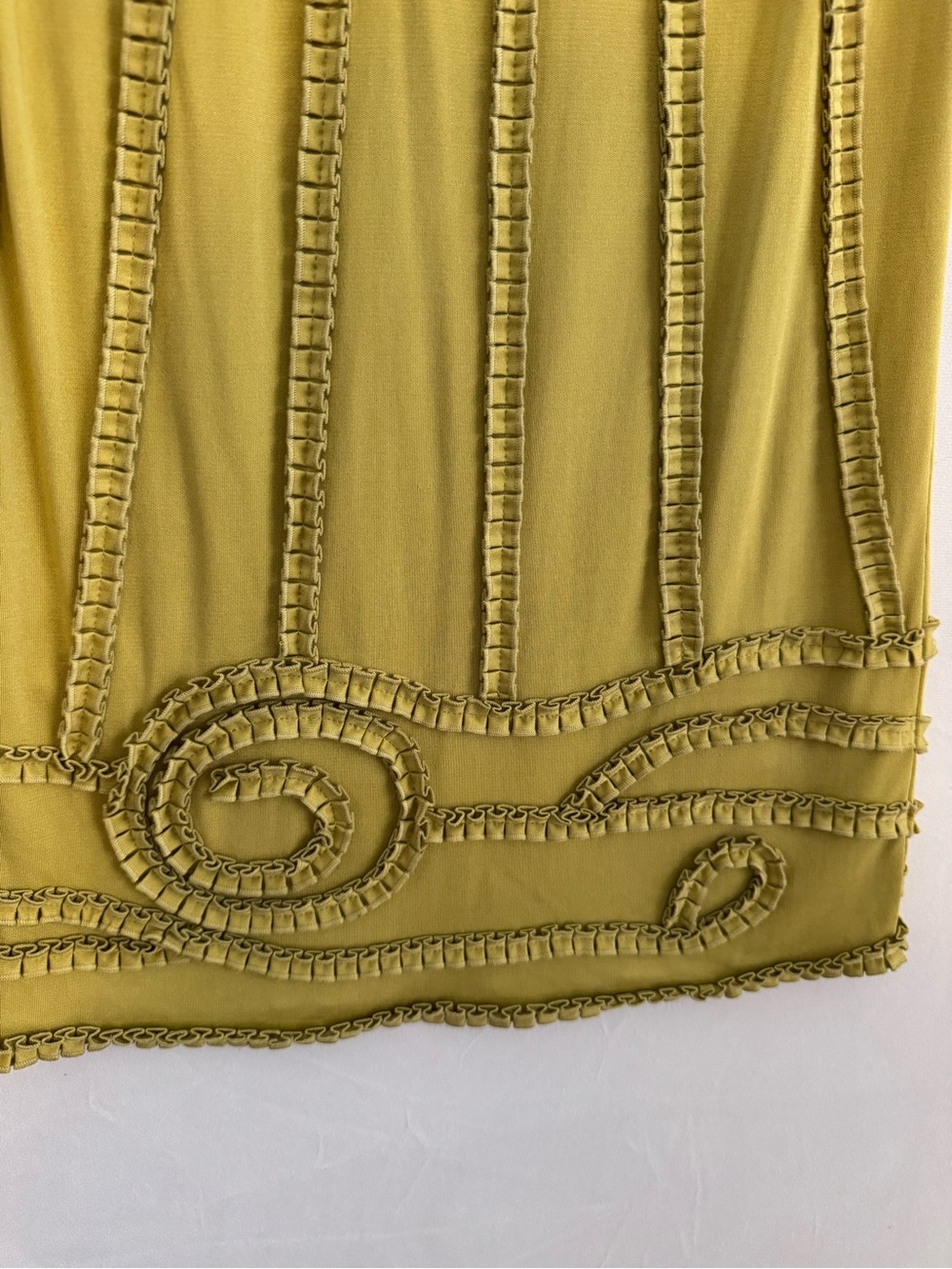 Catherine Malandrino Yellow-Green Beaded Sleeveless Mini Dress - Picture 4 of 6